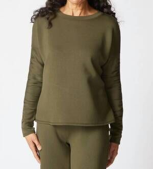NEW HABITAT knit wander pullover in forest